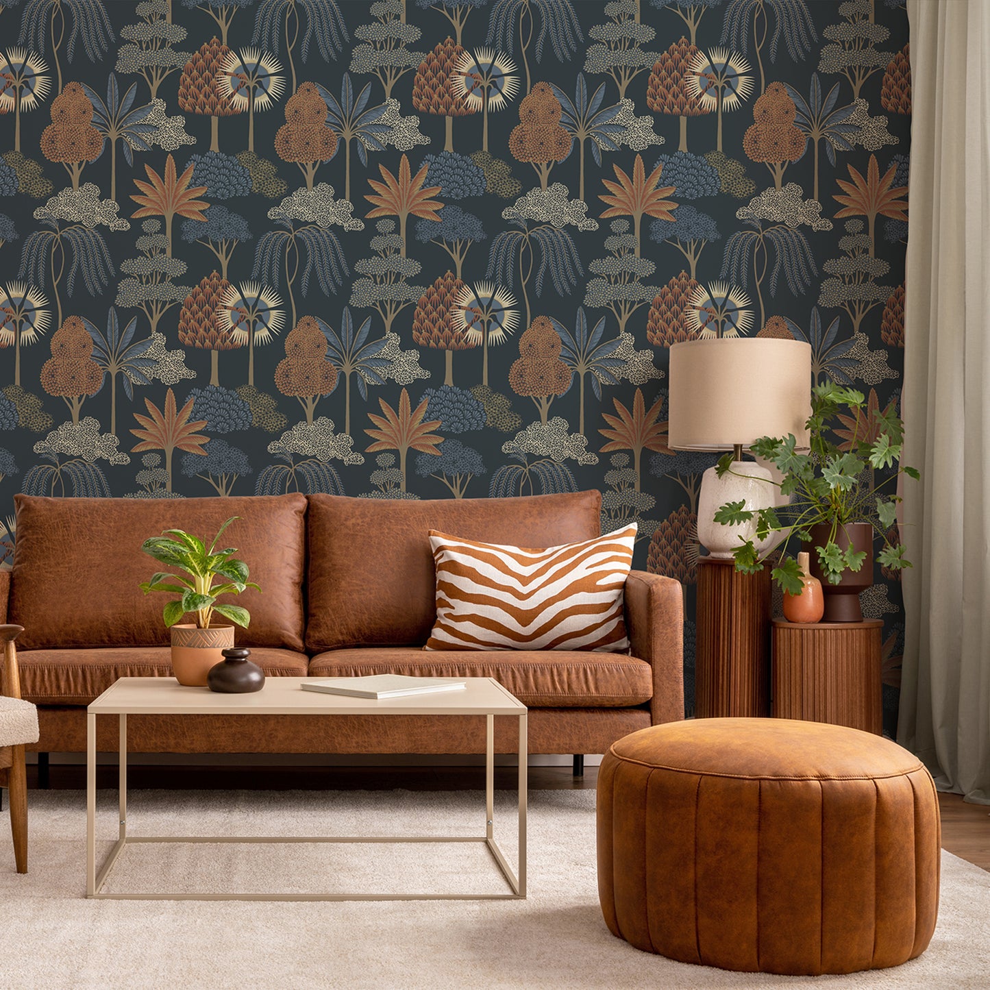 Akiko Floral Blue Wallpaper by Belgravia Décor