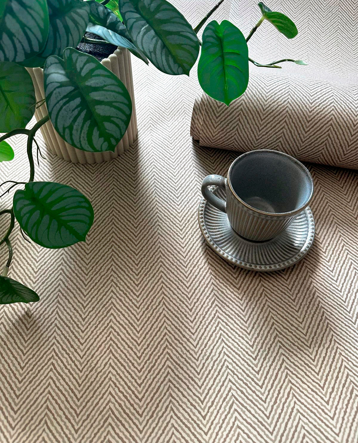 Herringbone Beige Wallpaper by Belgravia Décor
