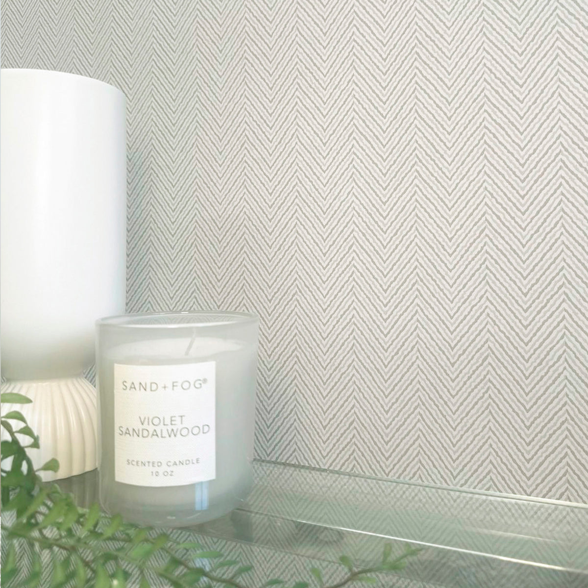 Herringbone Ivory Wallpaper by Belgravia Décor