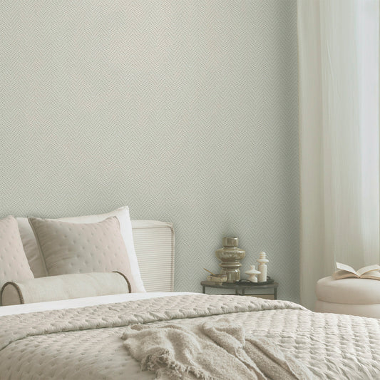 Herringbone Ivory Wallpaper by Belgravia Décor