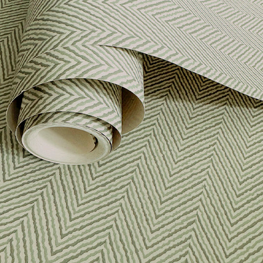 Herringbone Sage Wallpaper by Belgravia Décor