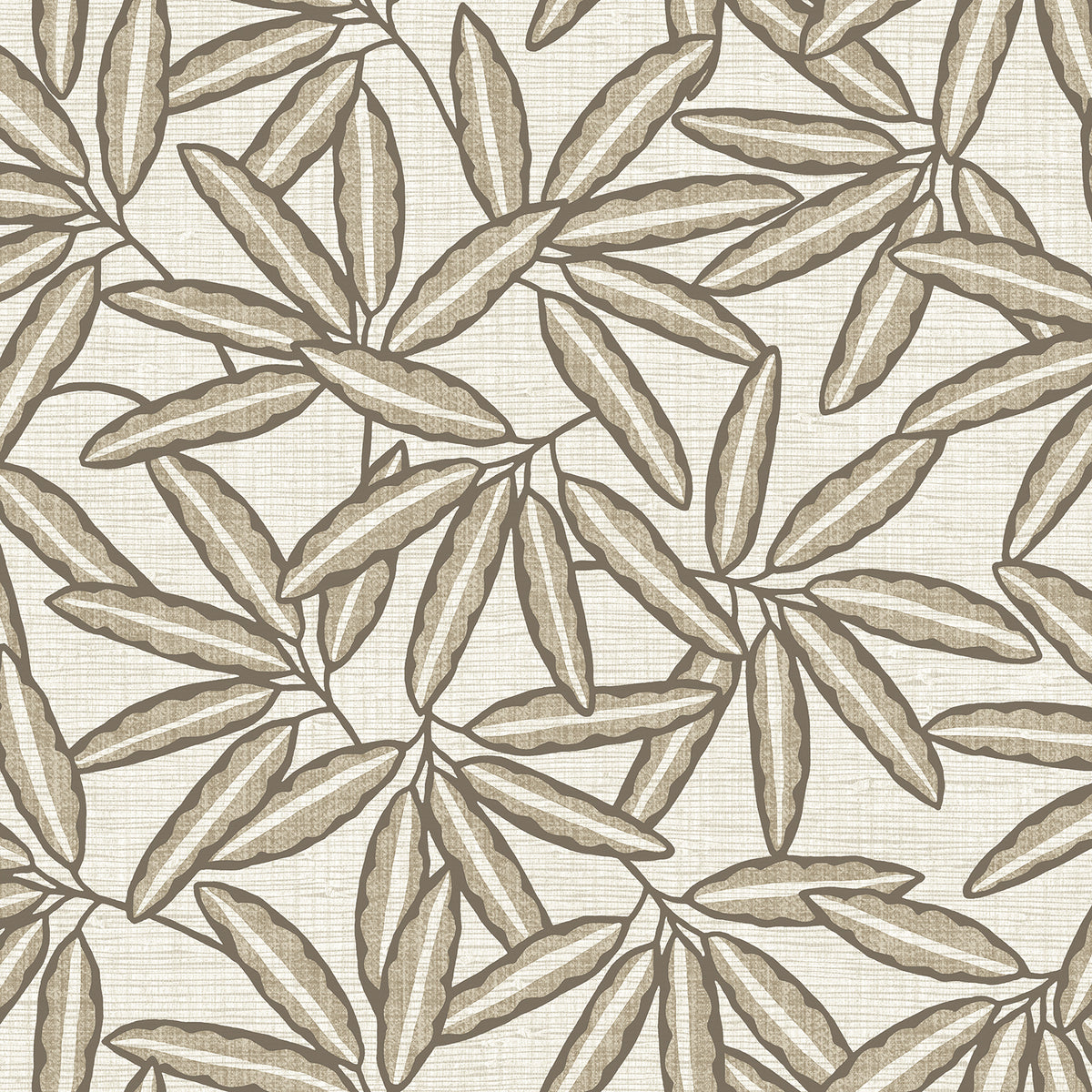 Grasscloth Leaf Cream Heavyweight Wallpaper by Belgravia Décor