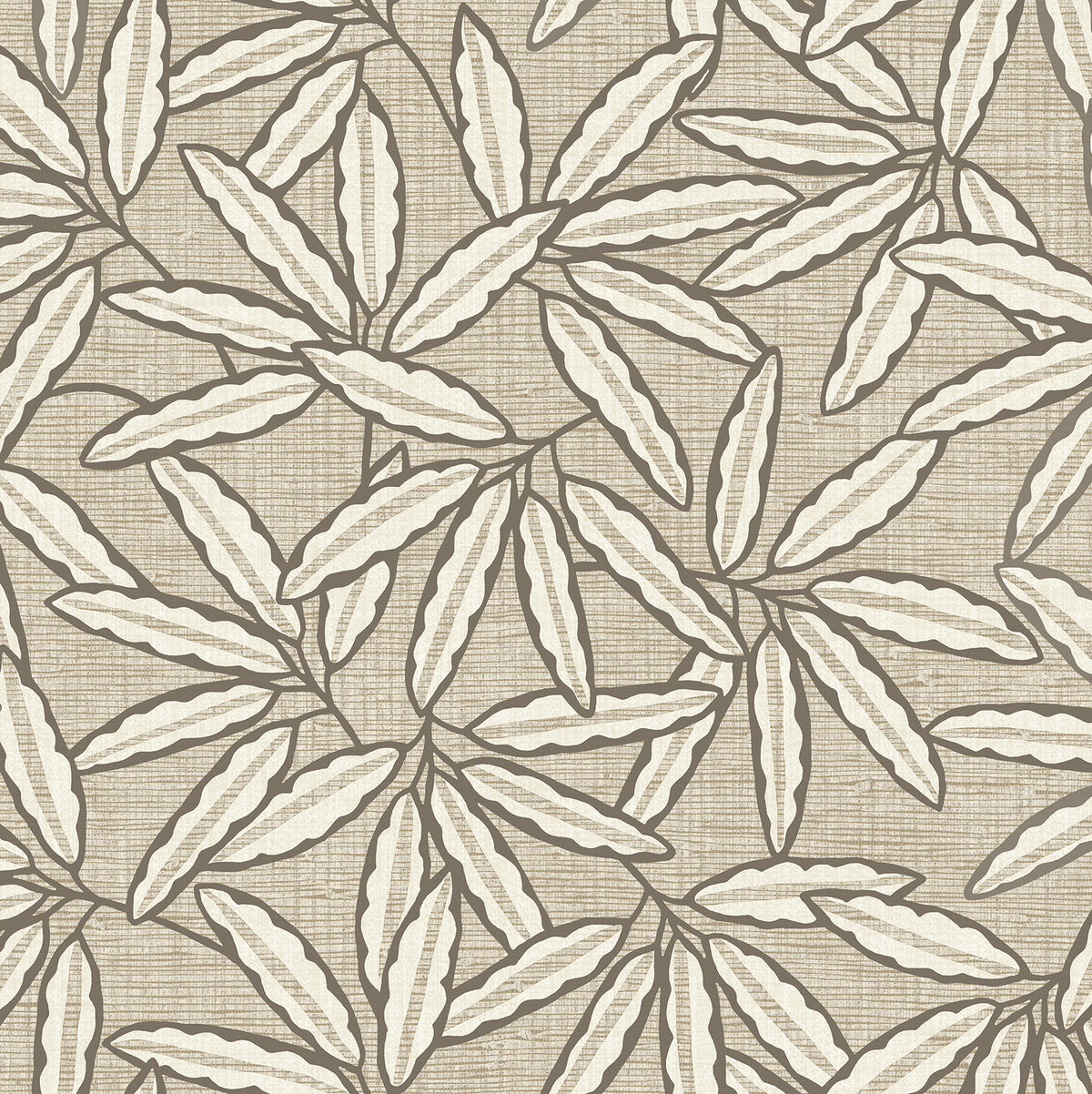 Grasscloth Leaf Beige Heavyweight Wallpaper by Belgravia Décor