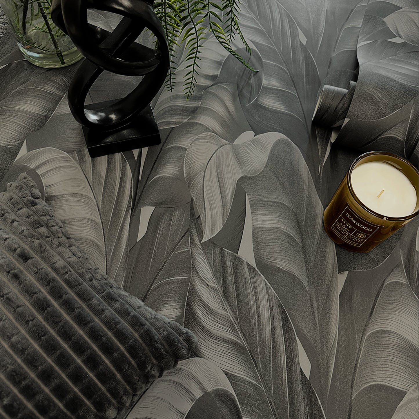 Sumatra Charcoal Wallpaper by Belgravia Décor
