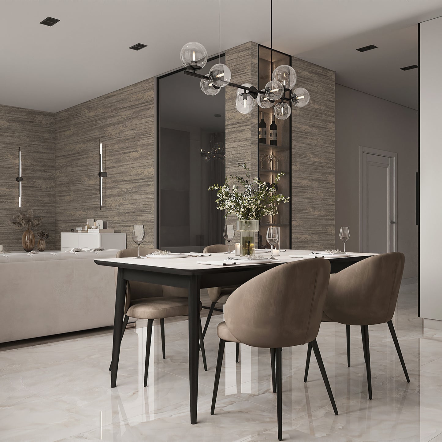 Oakah Mocha Luxury wallpaper by Belgravia Décor