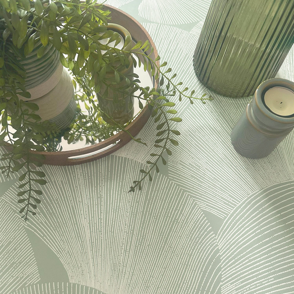 Sirena Shall Sage Wallpaper by Belgravia Décor