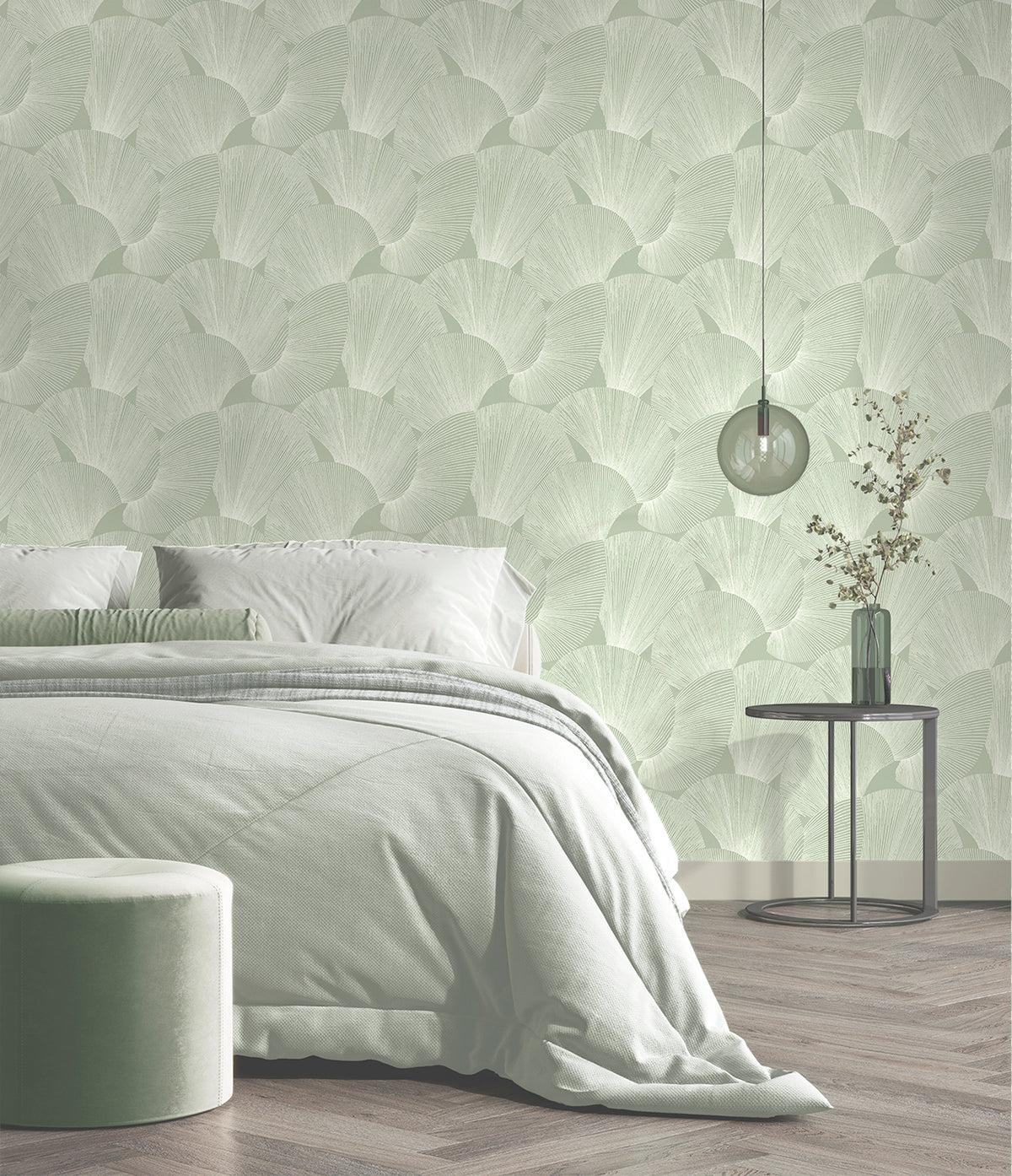 Sirena Shall Sage Wallpaper by Belgravia Décor