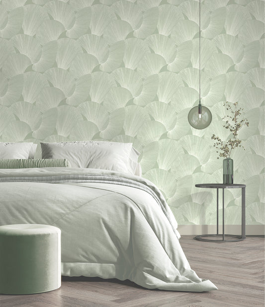 Sirena Shall Sage Wallpaper by Belgravia Décor