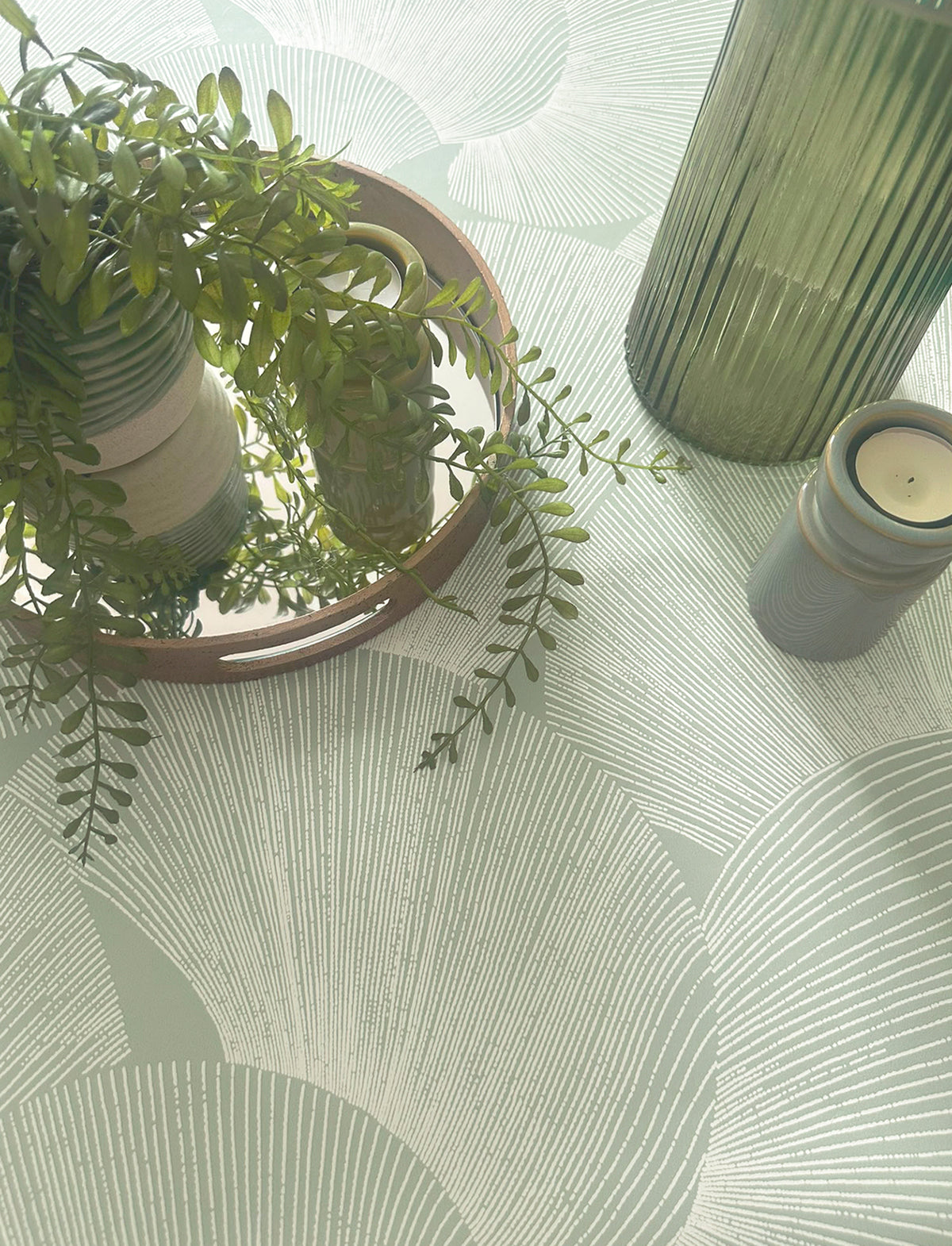 Sirena Shall Sage Wallpaper by Belgravia Décor