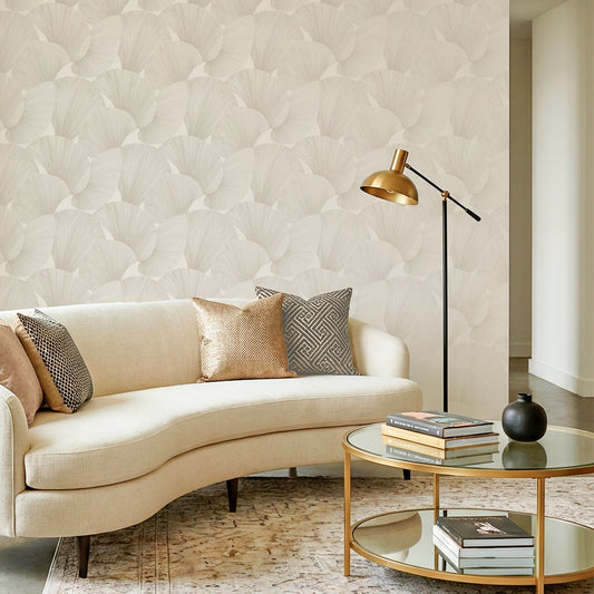 Sirena Shall Cream Wallpaper by Belgravia Décor
