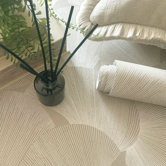 Sirena Shall Beige Wallpaper by Belgravia Décor