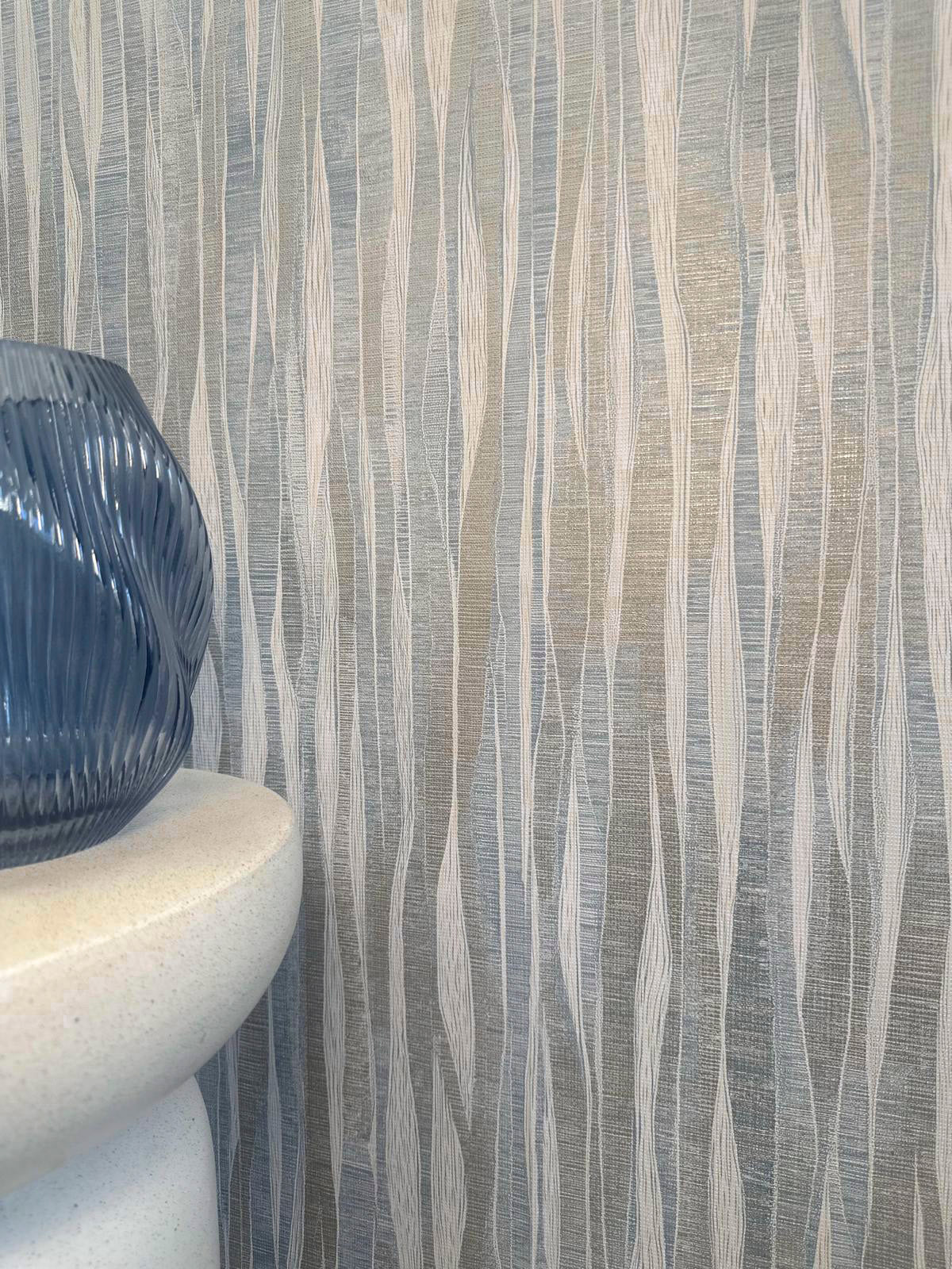 Fabiano Blue Heavyweight Wallpaper Collection by Belgravia Décor