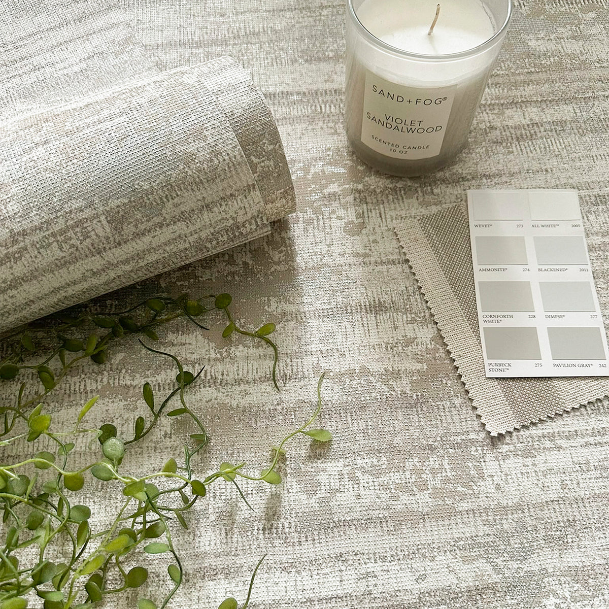 Caspian Ivory Heavyweight Vinyl Wallpaper by Belgravia Décor