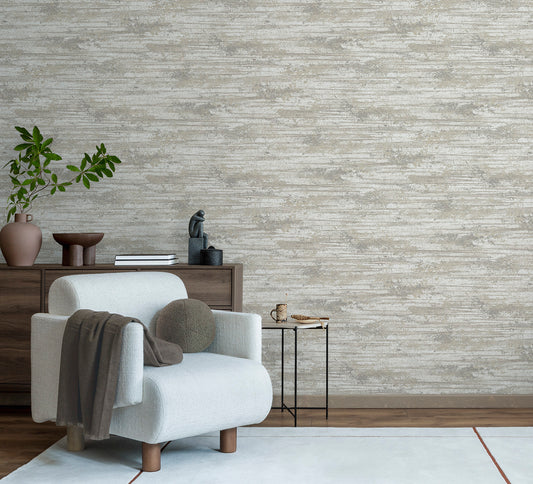 Caspian Ivory Heavyweight Vinyl Wallpaper by Belgravia Décor