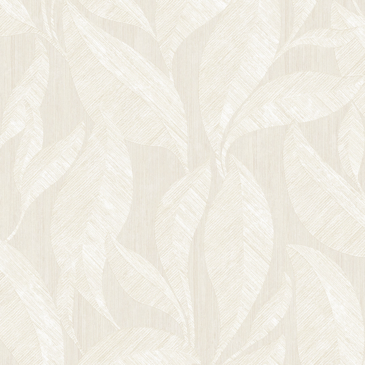 Langdale Leaf Ivory Textured Wallpaper by Belgravia Décor