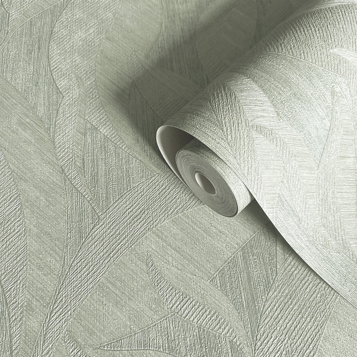Langdale Leaf Sage Textured Wallpaper by Belgravia Décor
