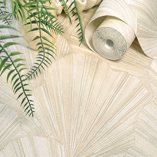 Allegra Cream Feature Italian Heavyweight Wallpaper by Belgravia Décor