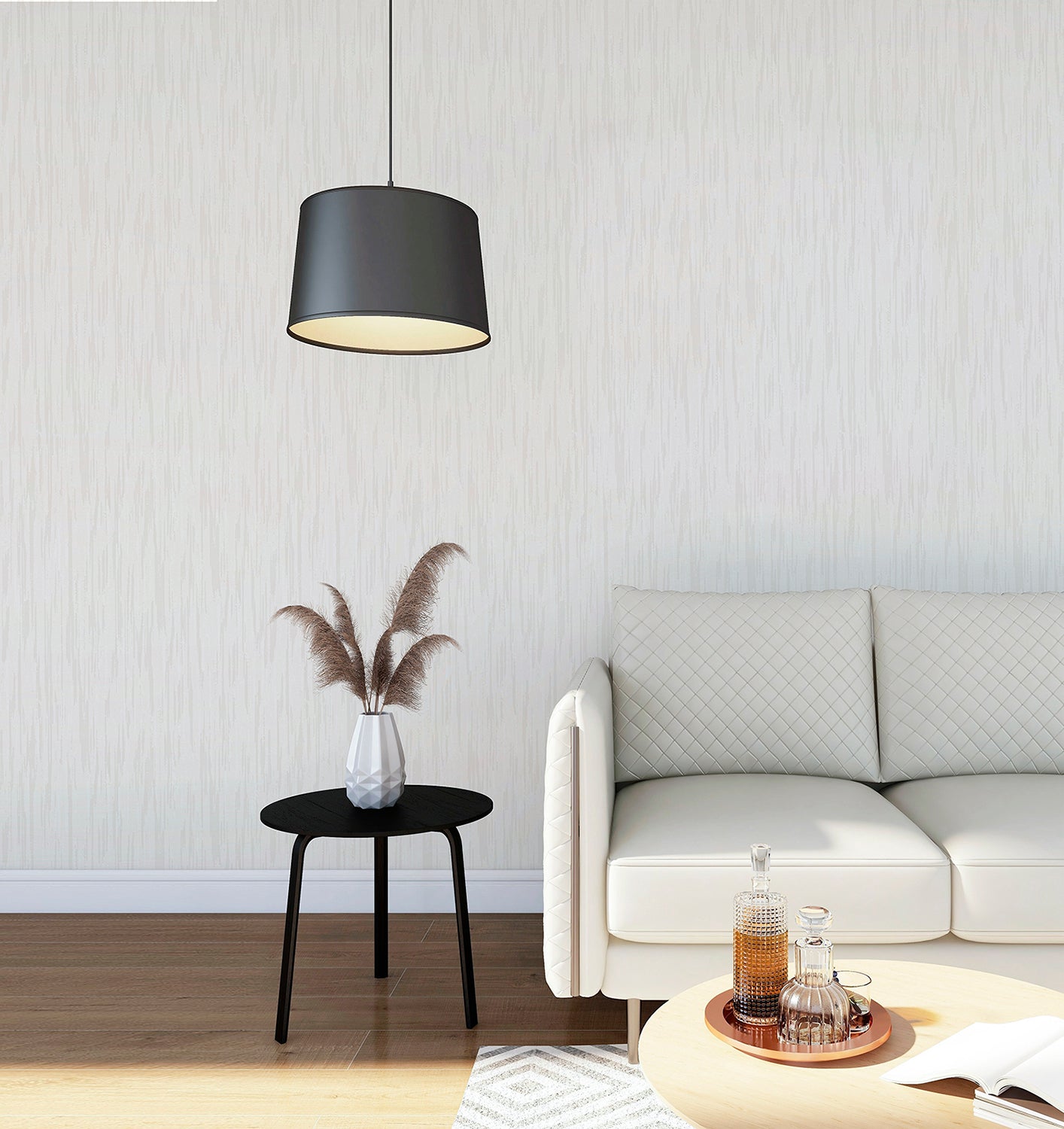Allegra White Italian Heavyweight Wallpaper by Belgravia Décor