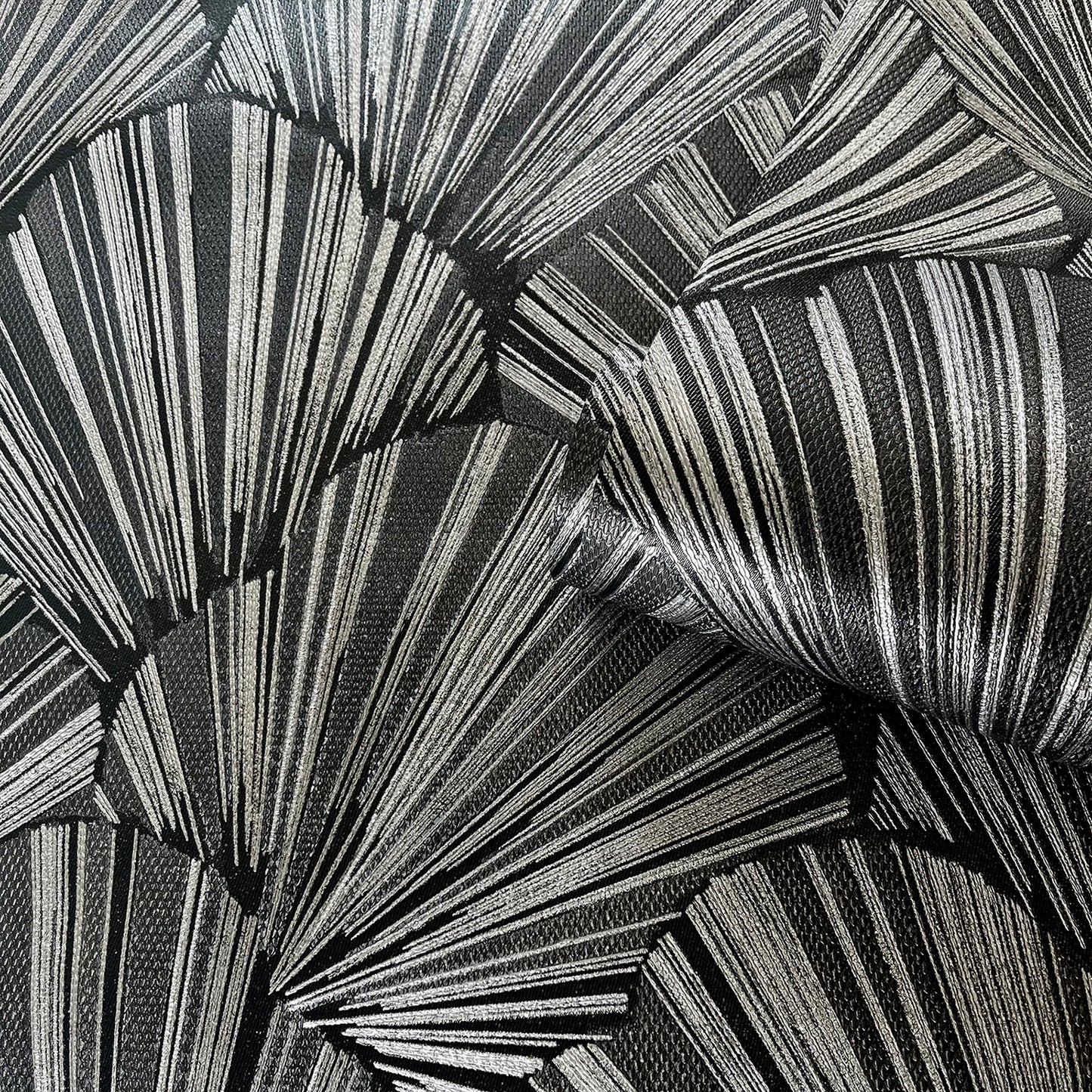 Allegra Black Feature Italian Heavyweight Wallpaper by Belgravia Décor