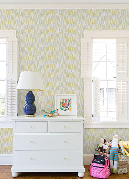 Erik Yellow Building Blocks Wallpaper by A Street Prints
