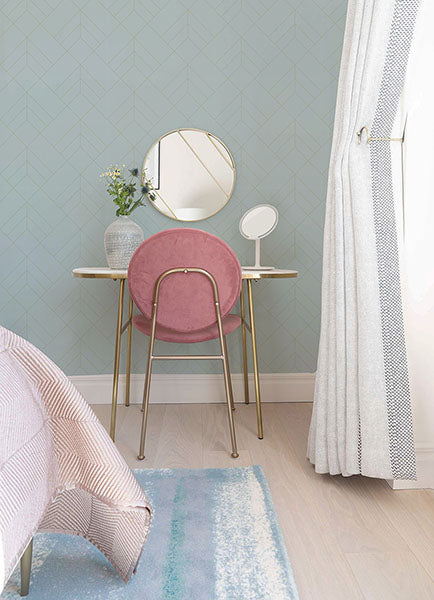 Sander Light Blue Geometric Wallpaper by A Street Prints