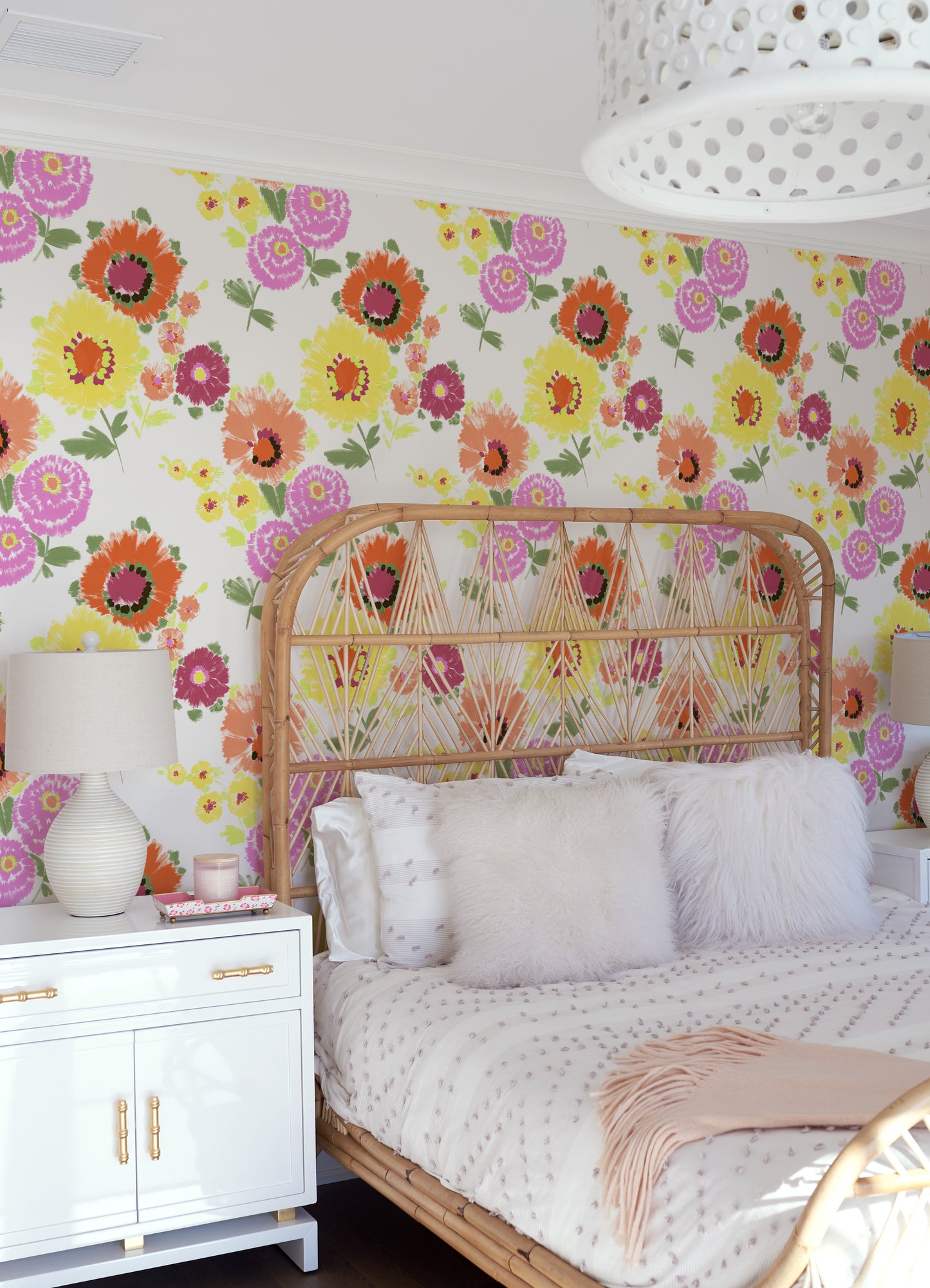 Essie Yellow Painterly Floral Wallpaper by A Street Prints