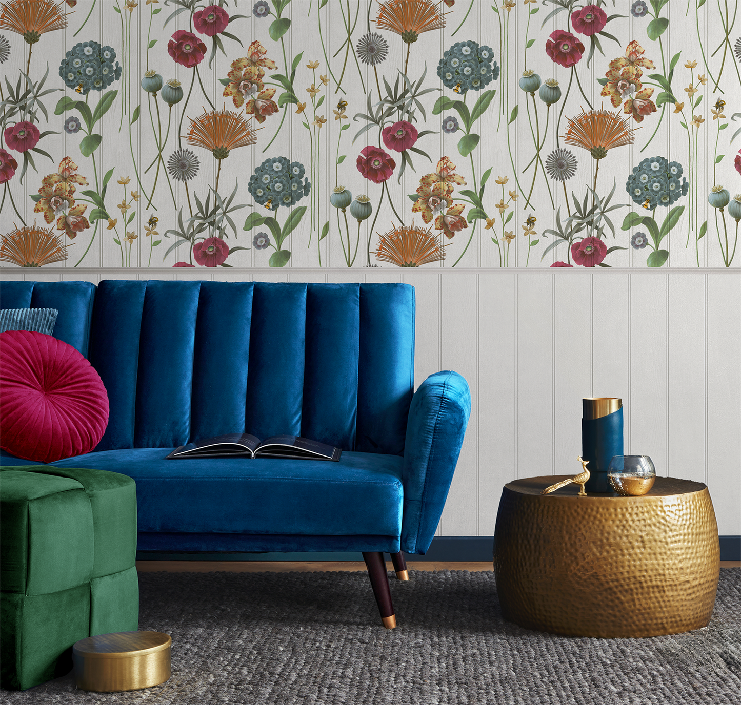 Botanist Floral White Wallpaper by Belgravia Décor