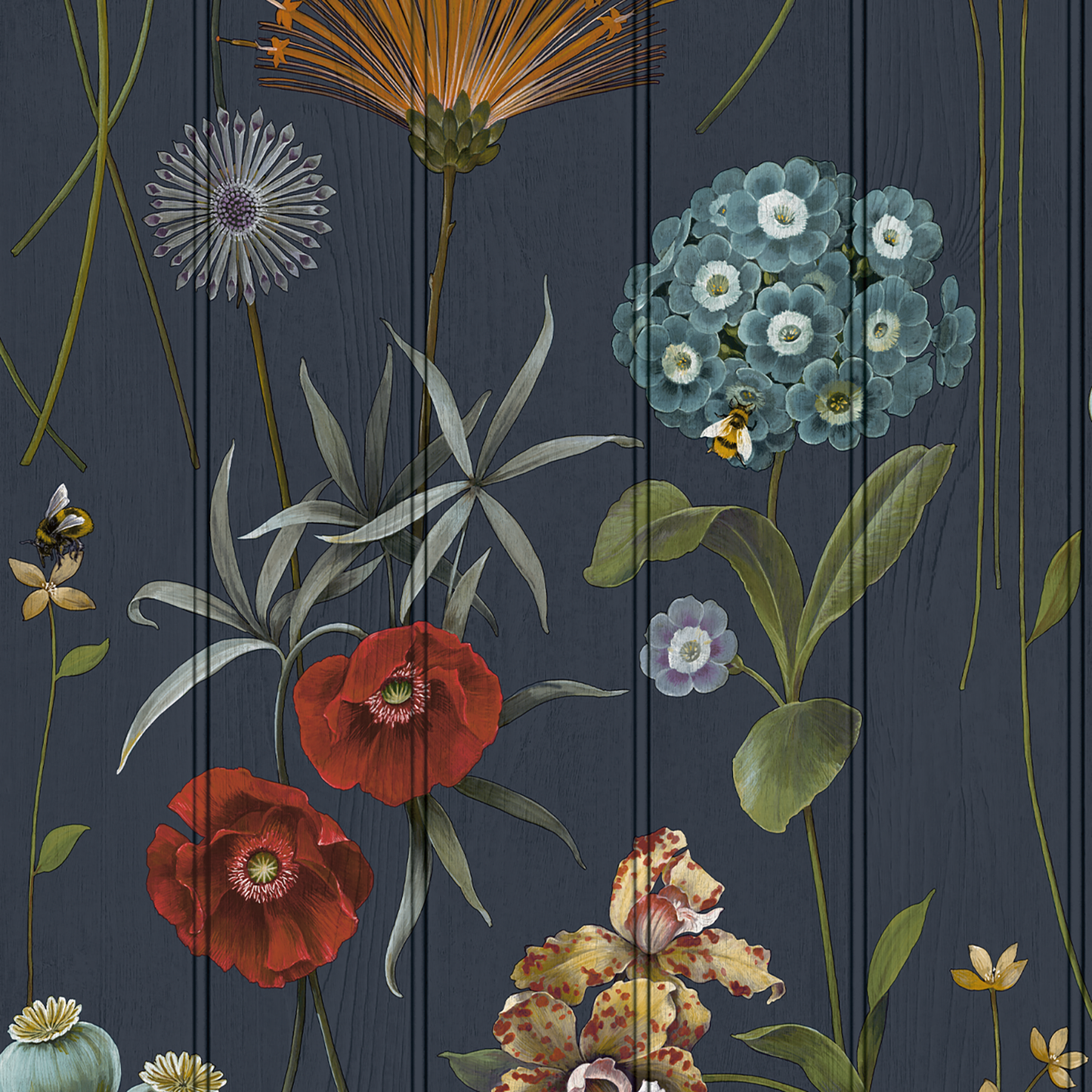 Botanist Floral Blue Wallpaper by Belgravia Décor