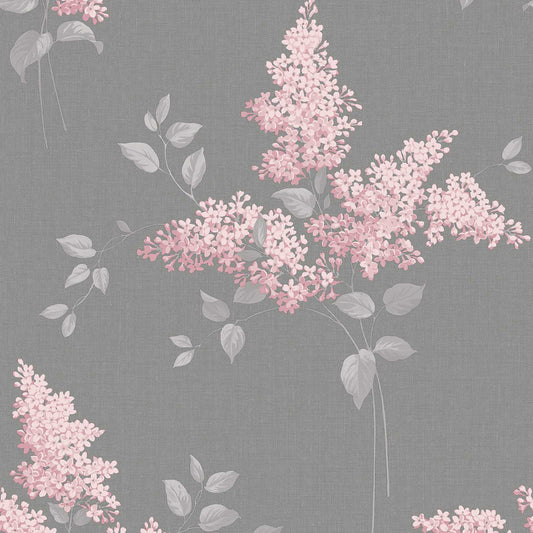 Phoebe Wallpaper Pink/Grey by Belgravia Decor