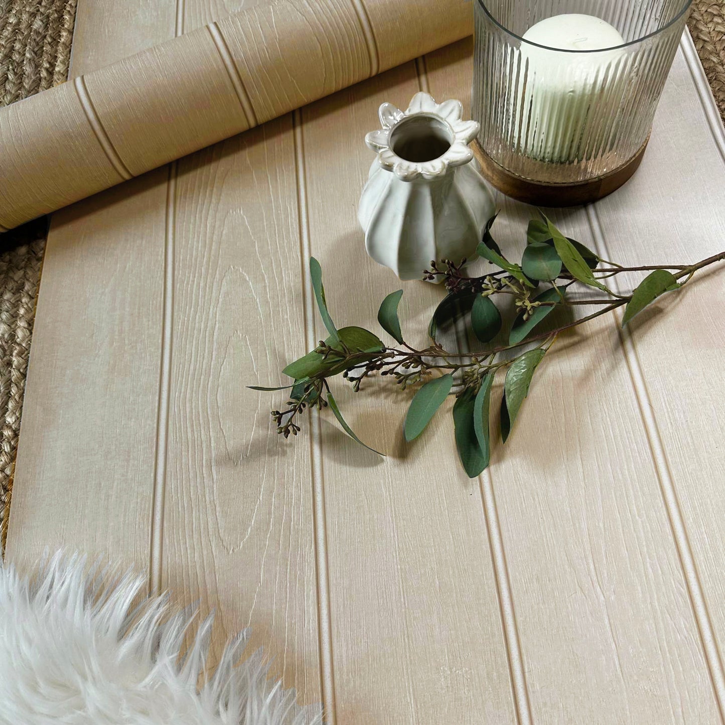 Beaded Wood Beige by Belgravia Décor