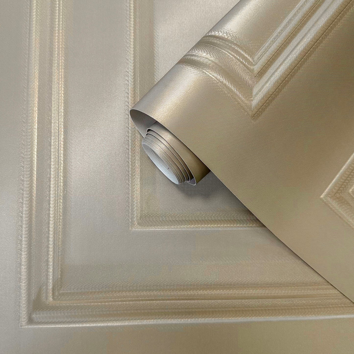 Amara Panel Champagne Textured Wallpaper by Belgravia Décor