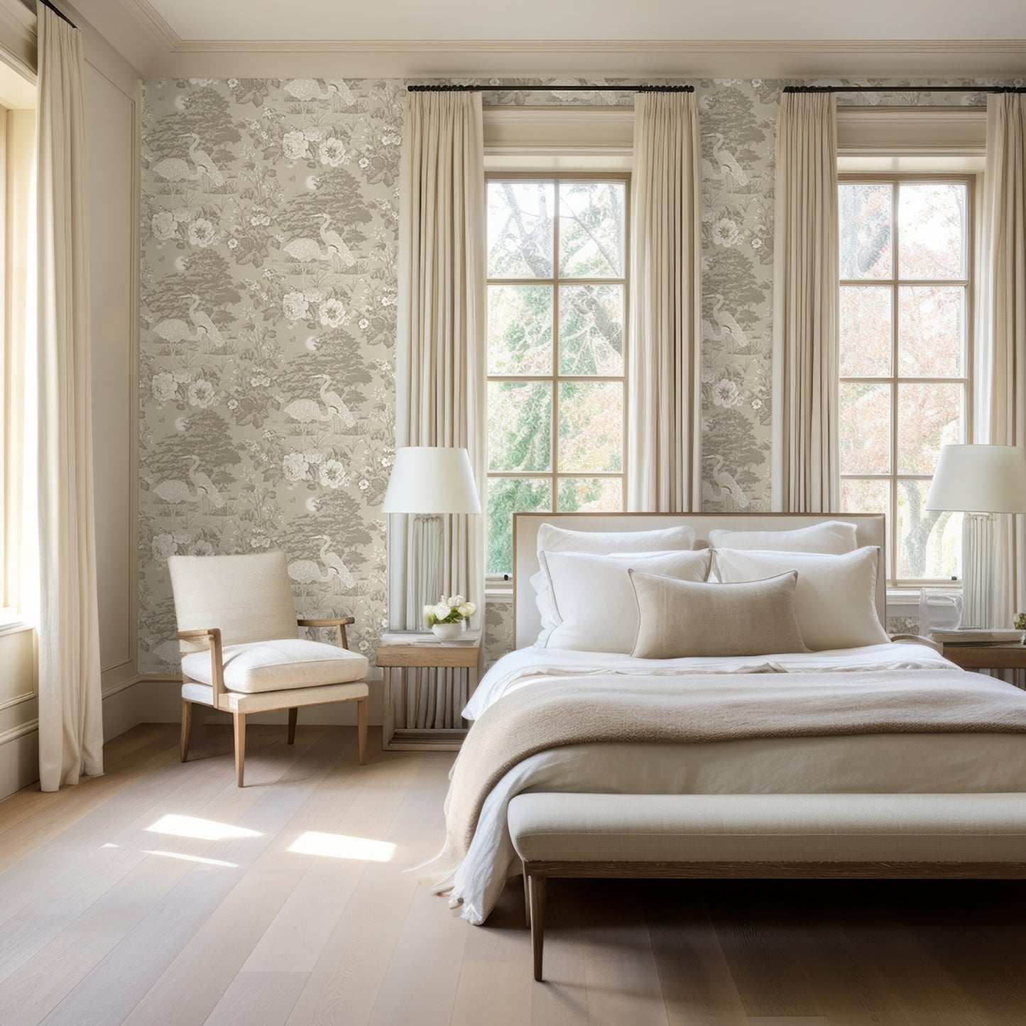 Izumi Stork Cream wallpaper collection by Belgravia Décor