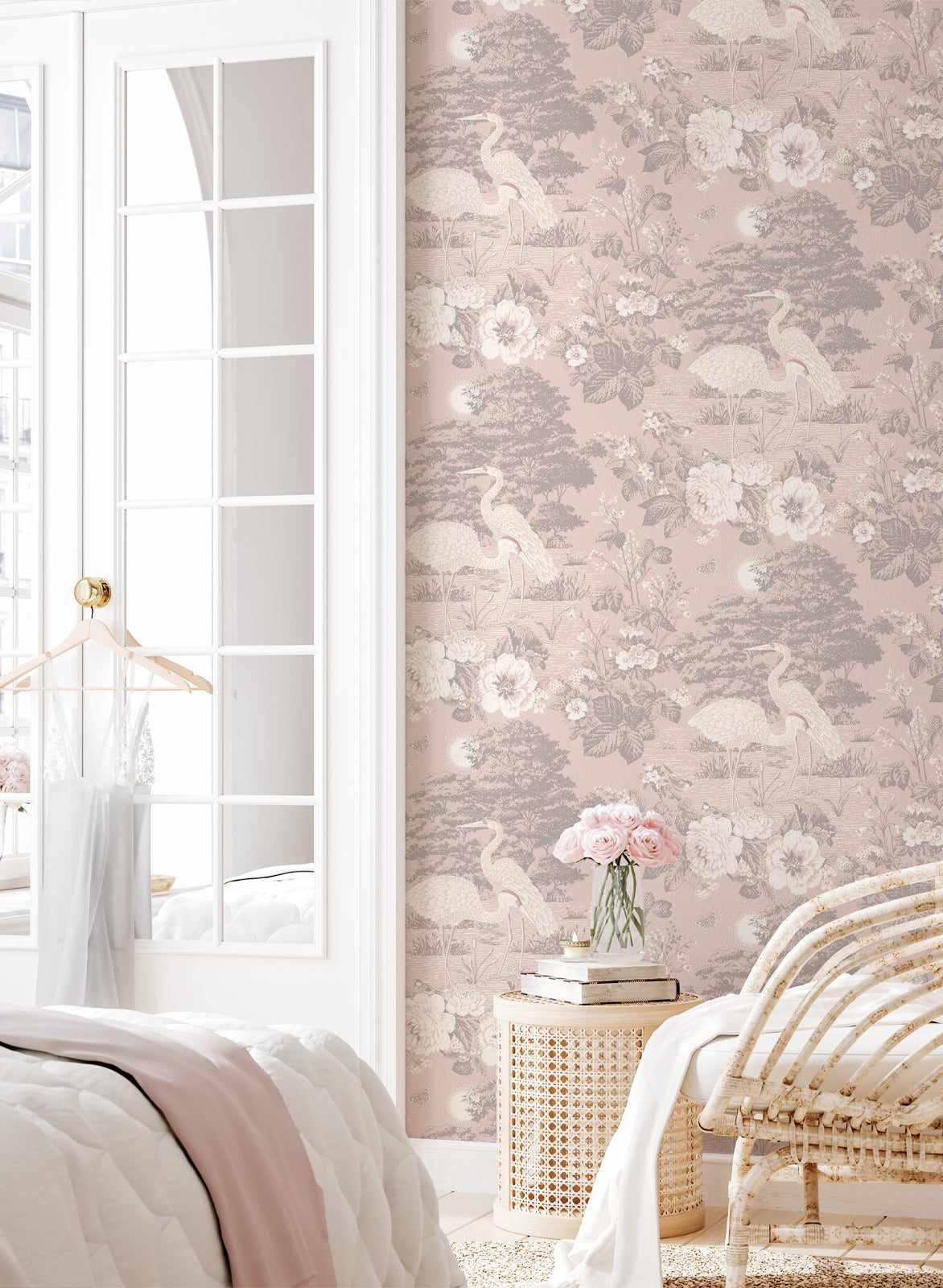 Izumi Stork Pink wallpaper collection by Belgravia Décor
