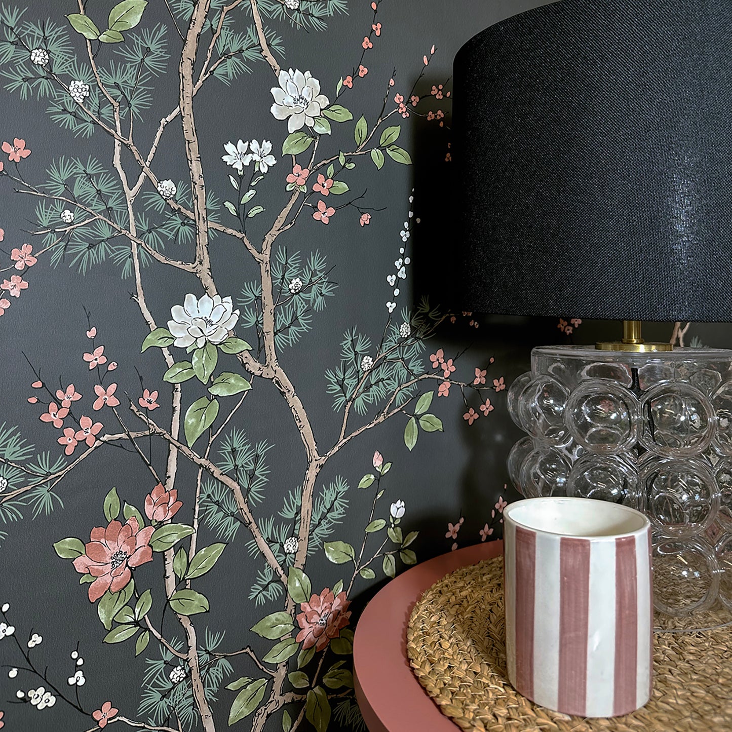 Bridget Floral Charcoal wallpaper by Belgravia Décor