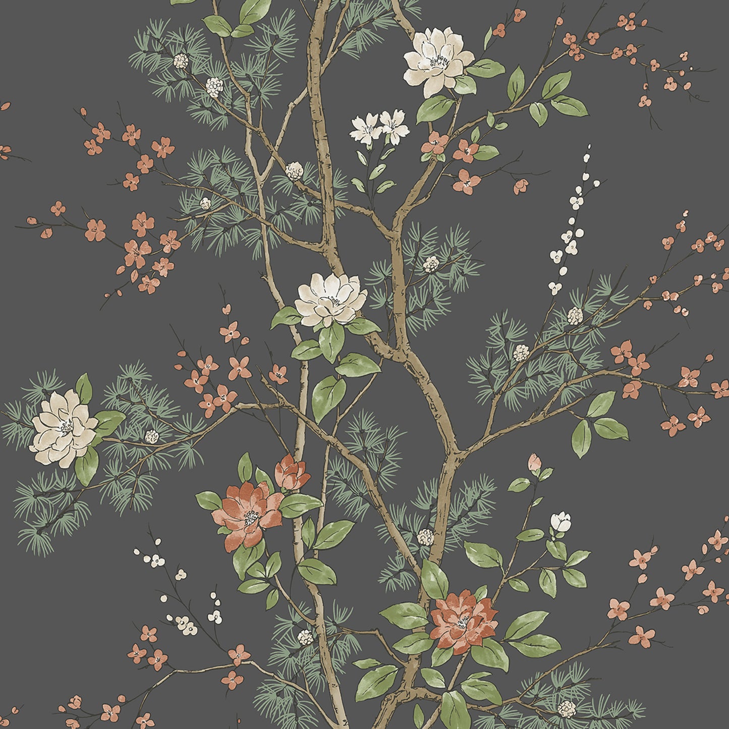 Bridget Floral Charcoal wallpaper by Belgravia Décor