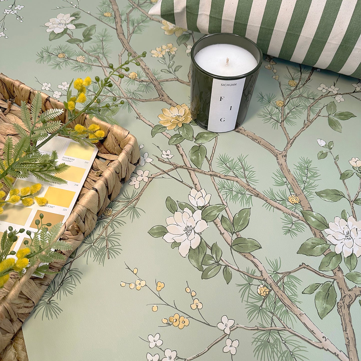 Bridget Floral Sage wallpaper by Belgravia Décor