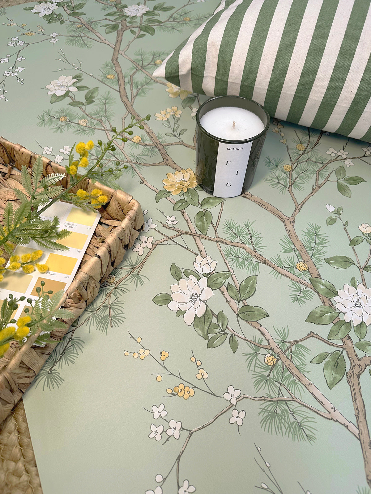 Bridget Floral Sage wallpaper by Belgravia Décor