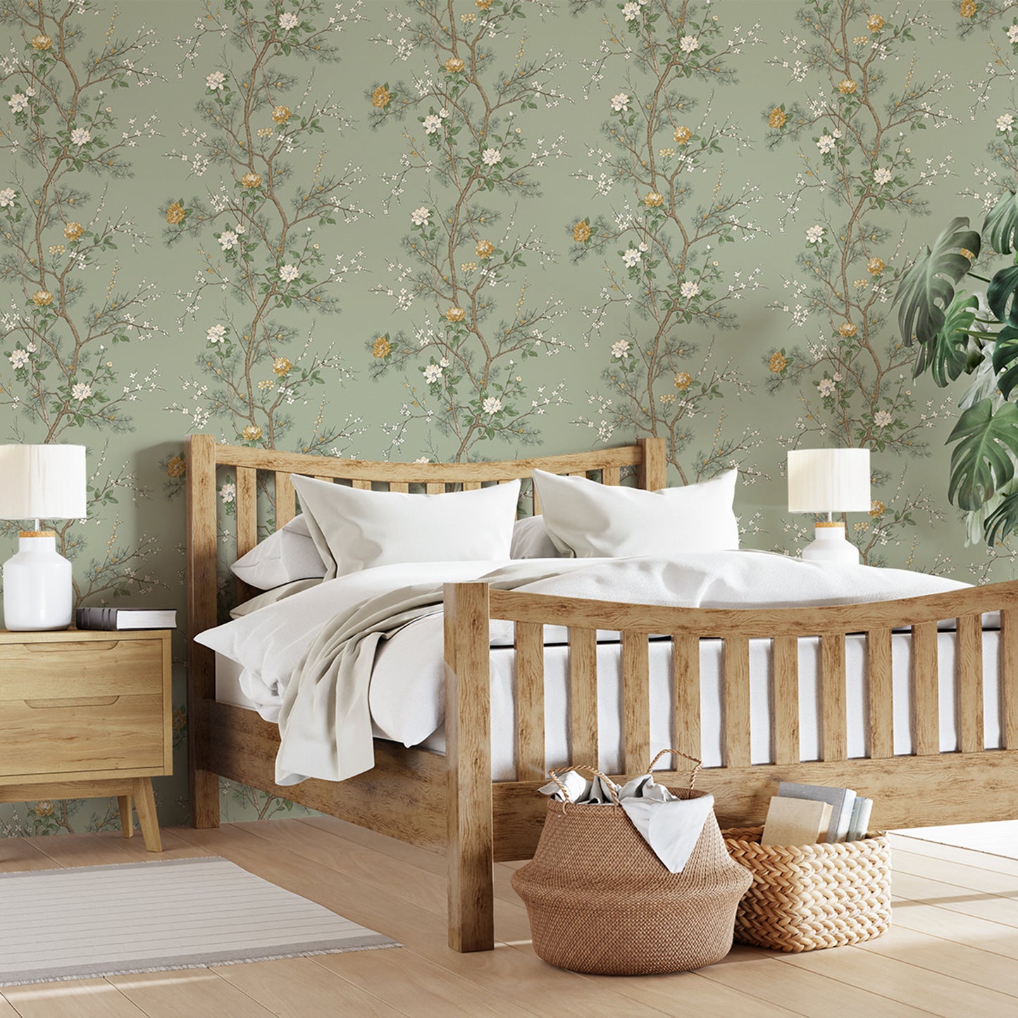 Bridget Floral Sage wallpaper by Belgravia Décor