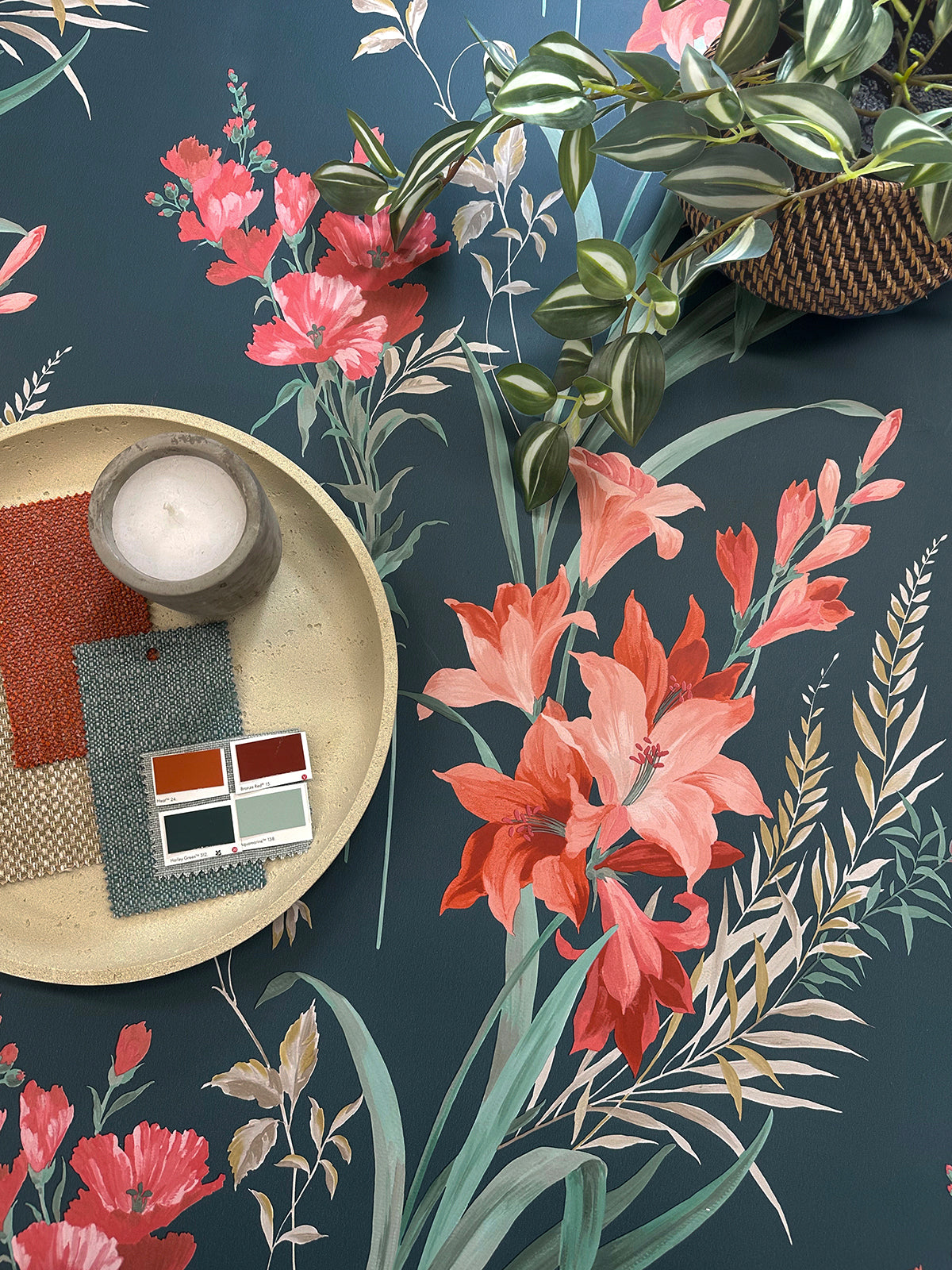 Thalia Teal Wallpaper by Belgravia Décor