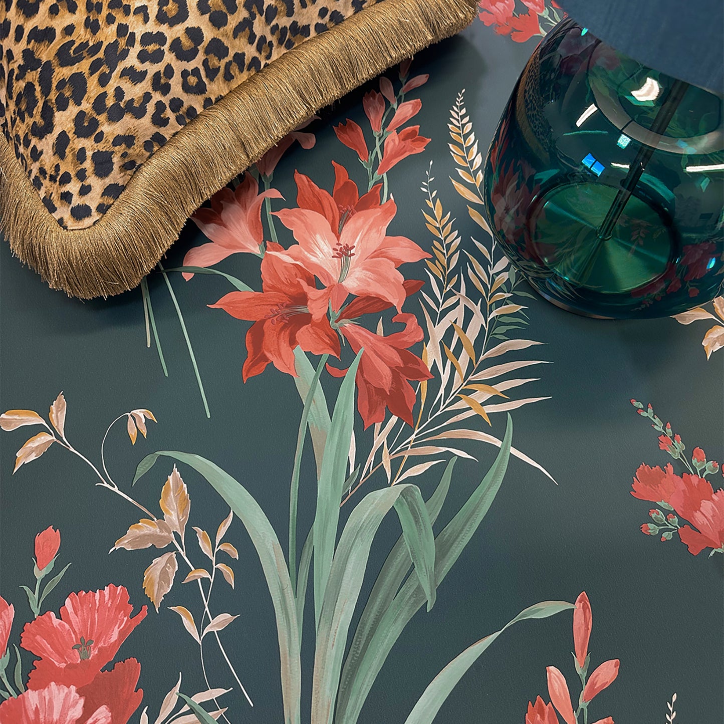 Thalia Teal Wallpaper by Belgravia Décor