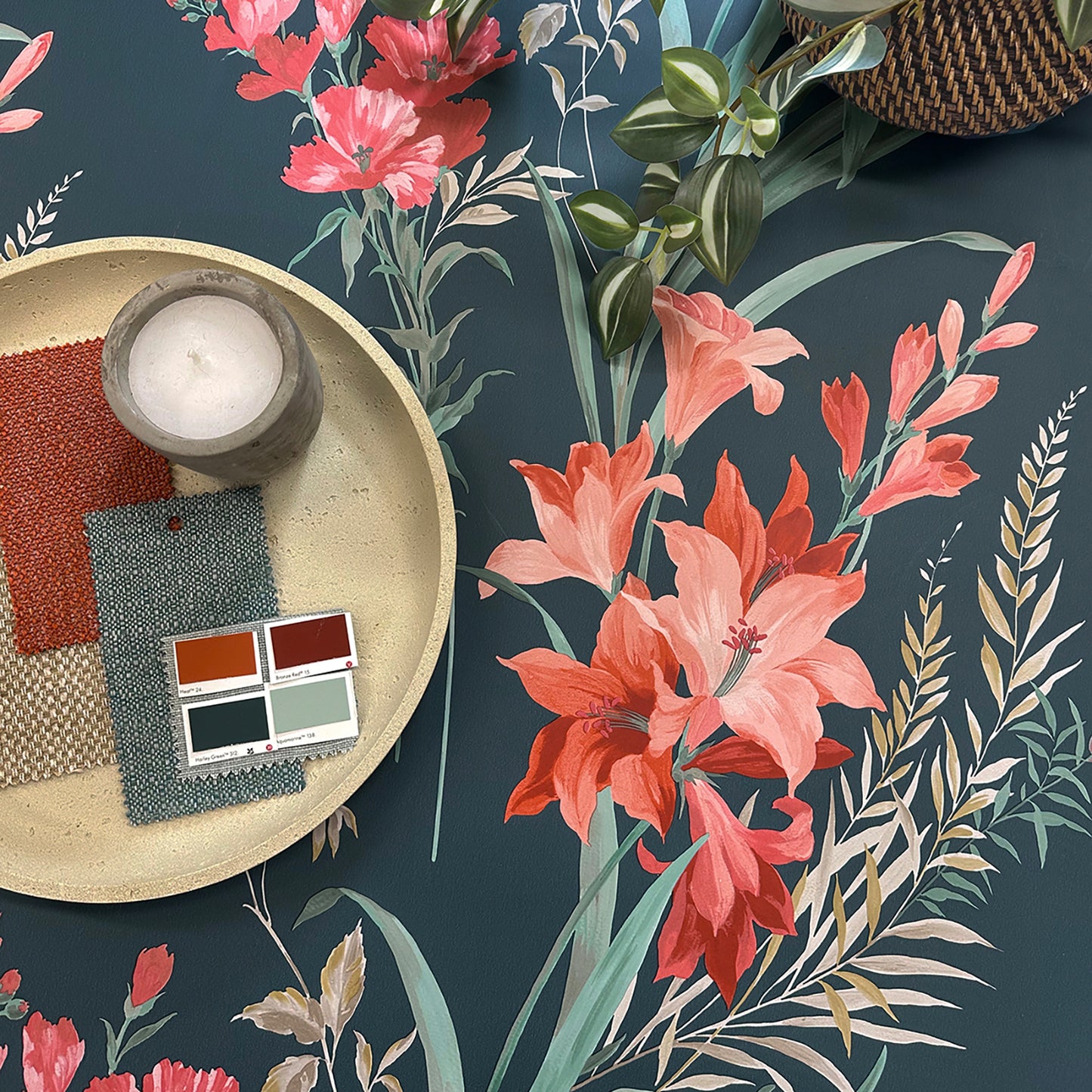 Thalia Teal Wallpaper by Belgravia Décor