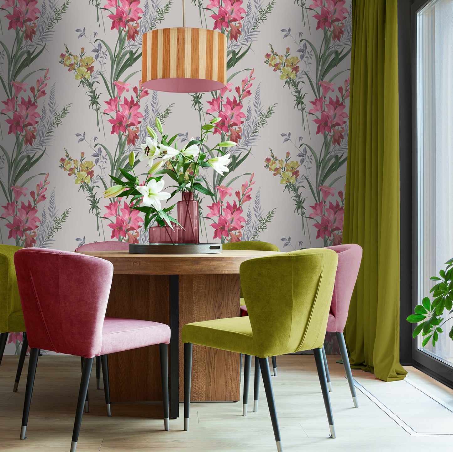 Thalia Red Wallpaper by Belgravia Décor
