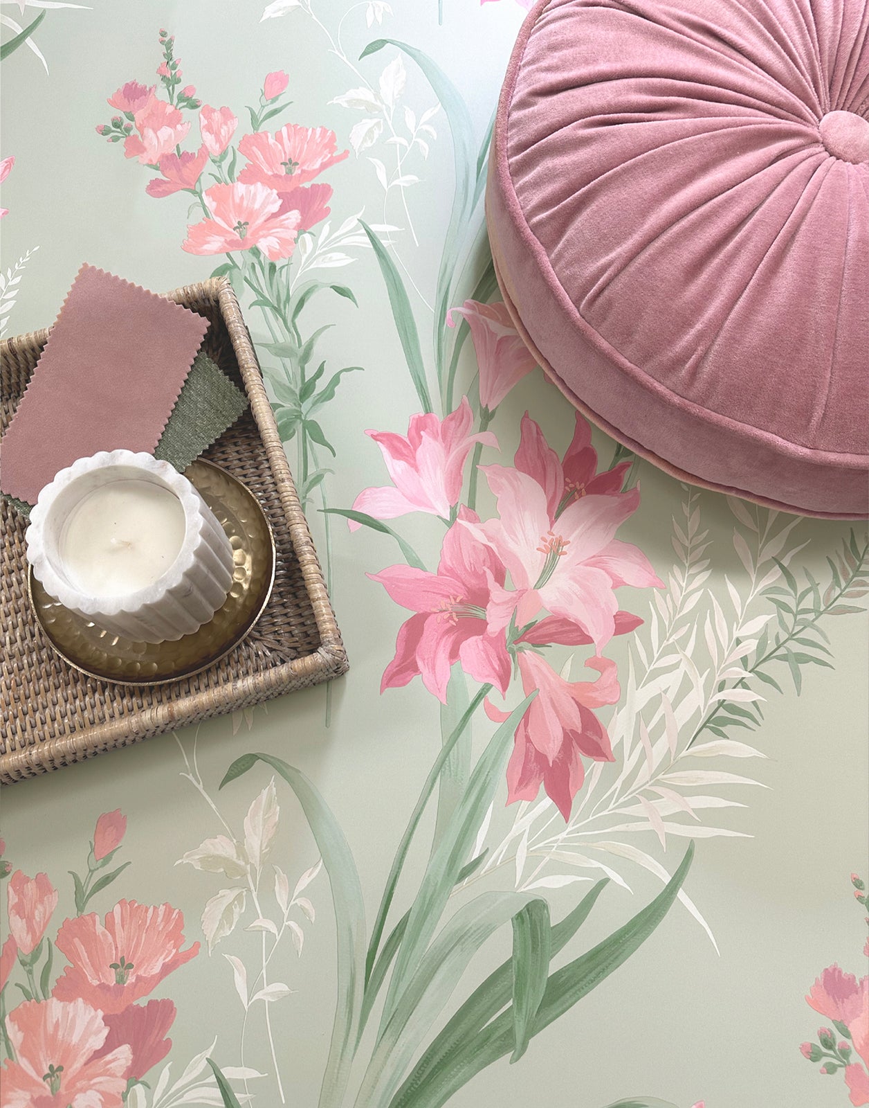 Thalia Sage Wallpaper by Belgravia Décor