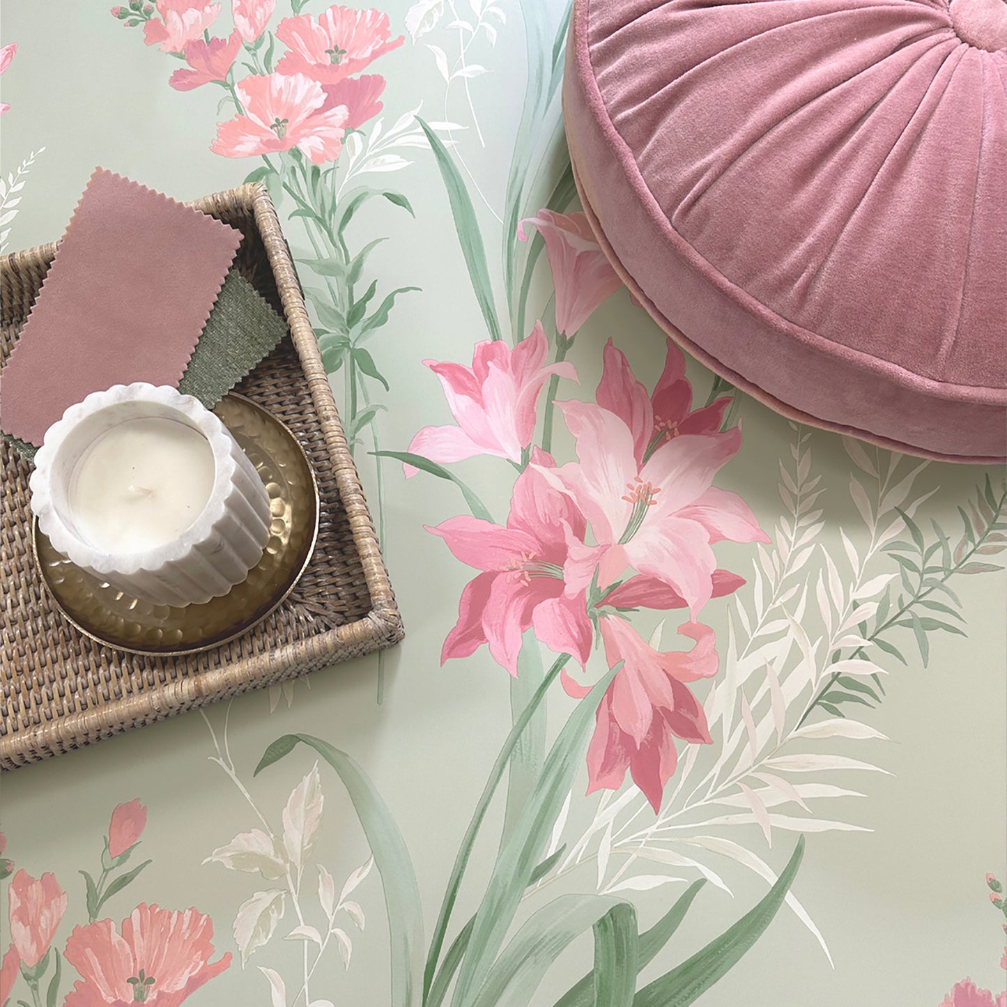 Thalia Sage Wallpaper by Belgravia Décor