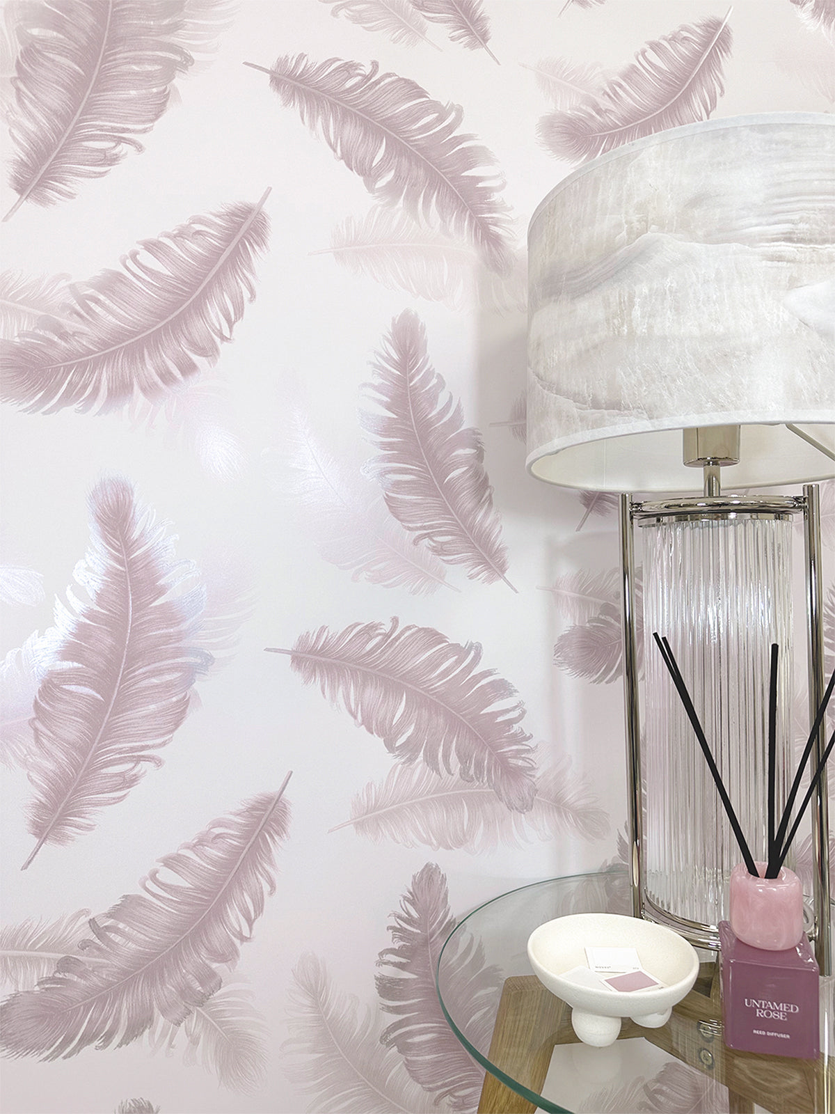 Feather Pink Wallpaper by Belgravia Décor