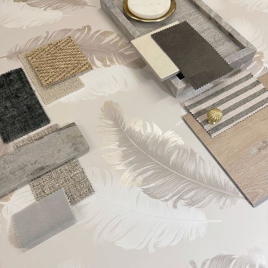 Feather Beige Wallpaper by Belgravia Décor