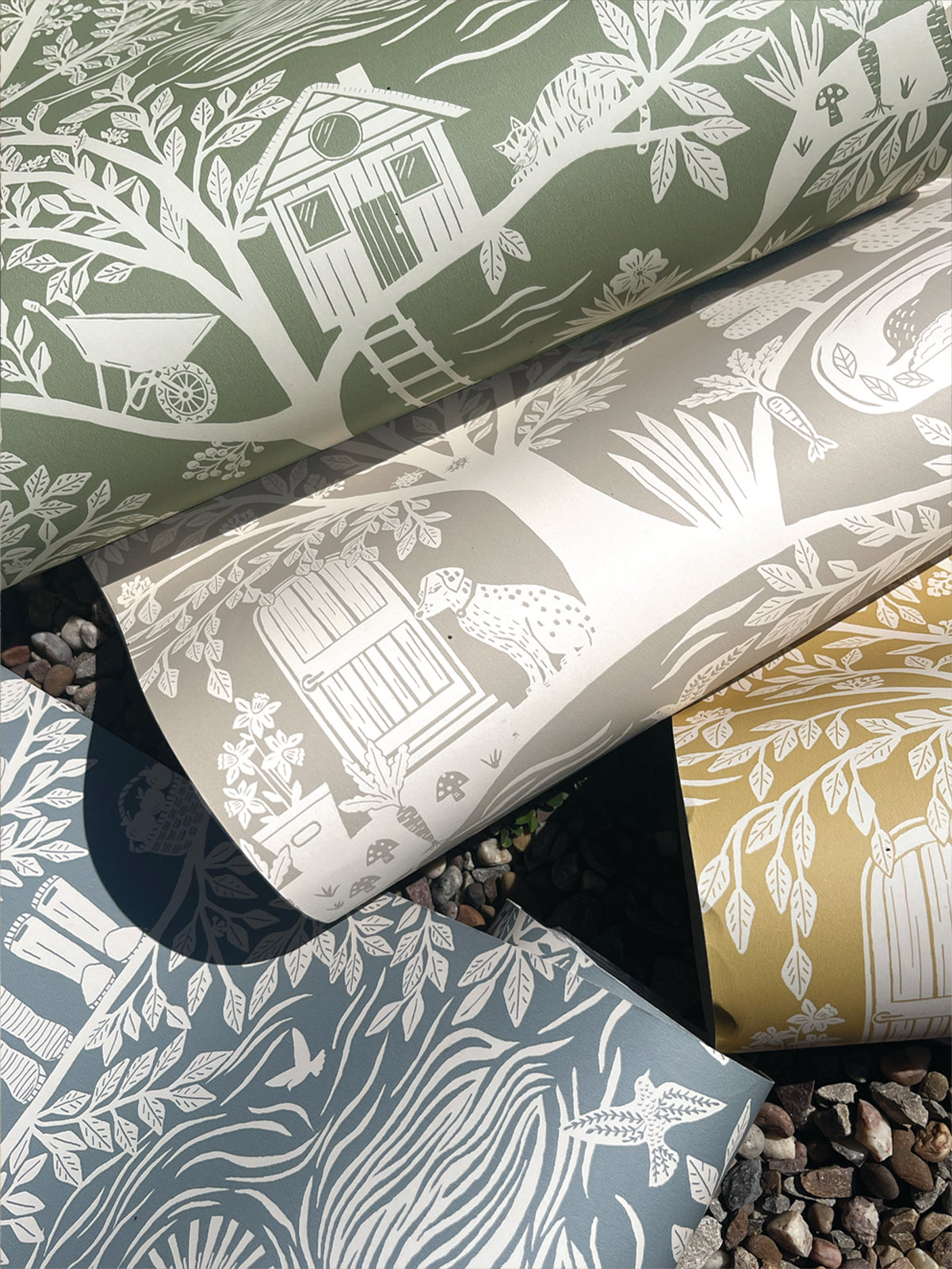 Homegrown Sage Green wallpaper by Belgravia Décor