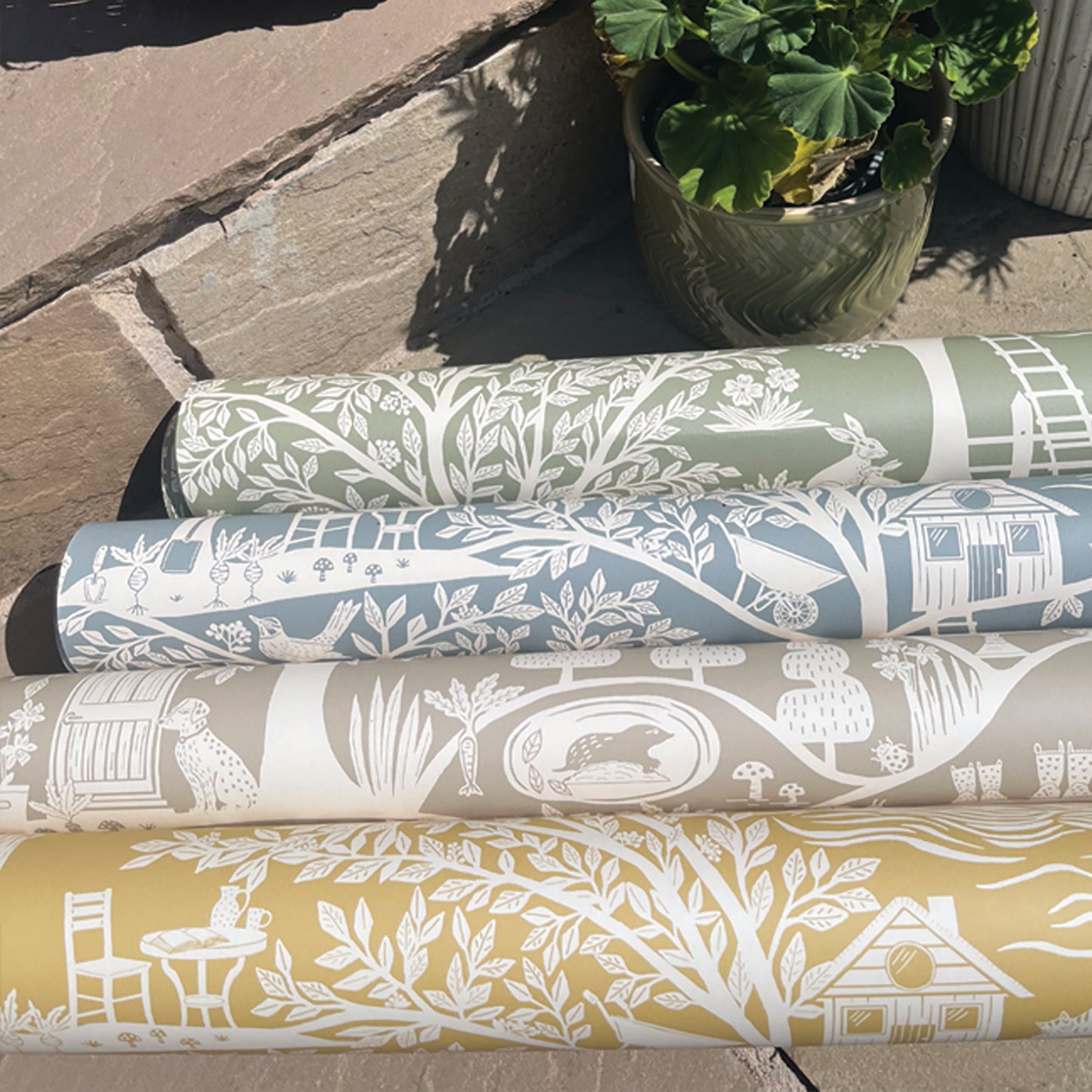 Homegrown Beige wallpaper by Belgravia Décor