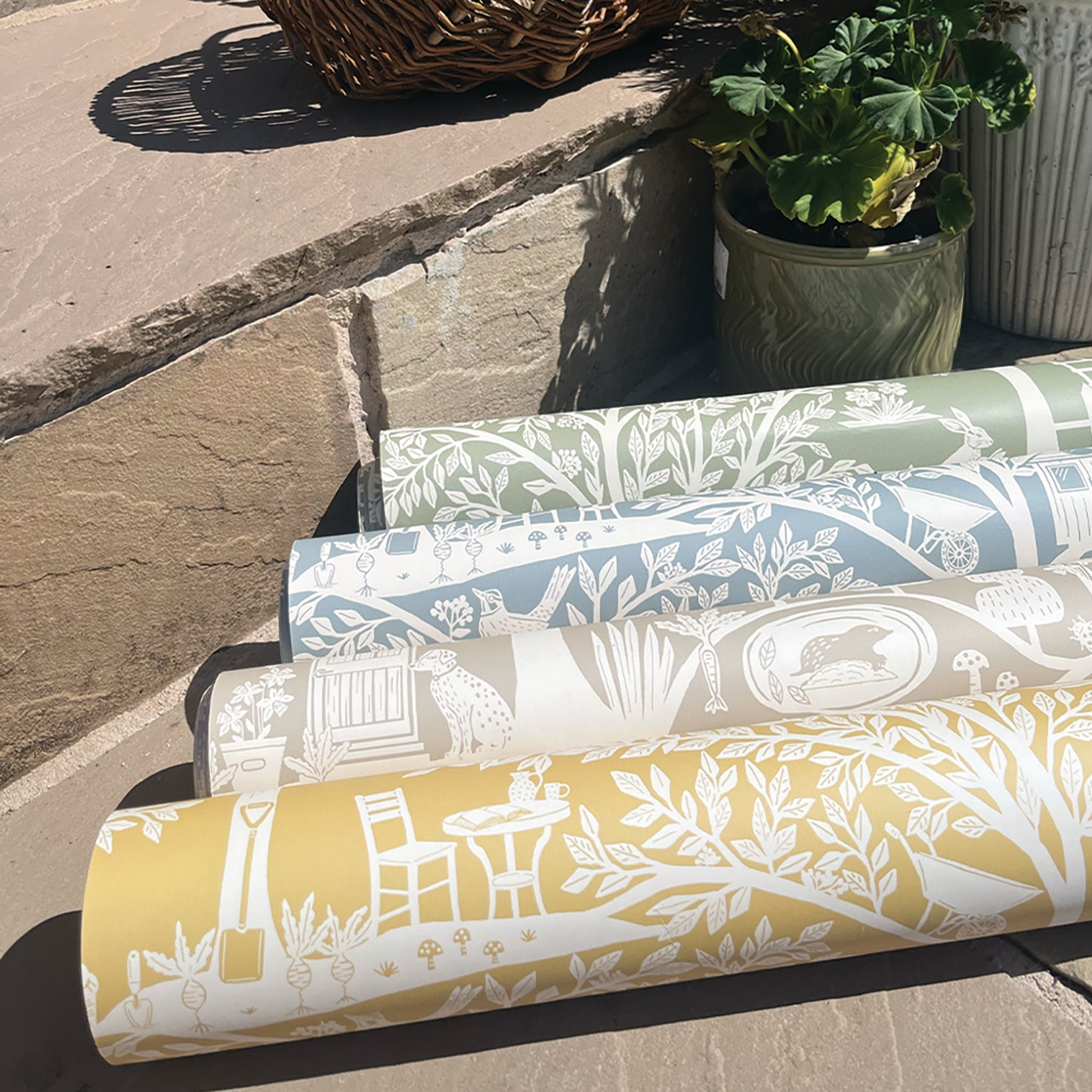 Homegrown Yellow wallpaper by Belgravia Décor