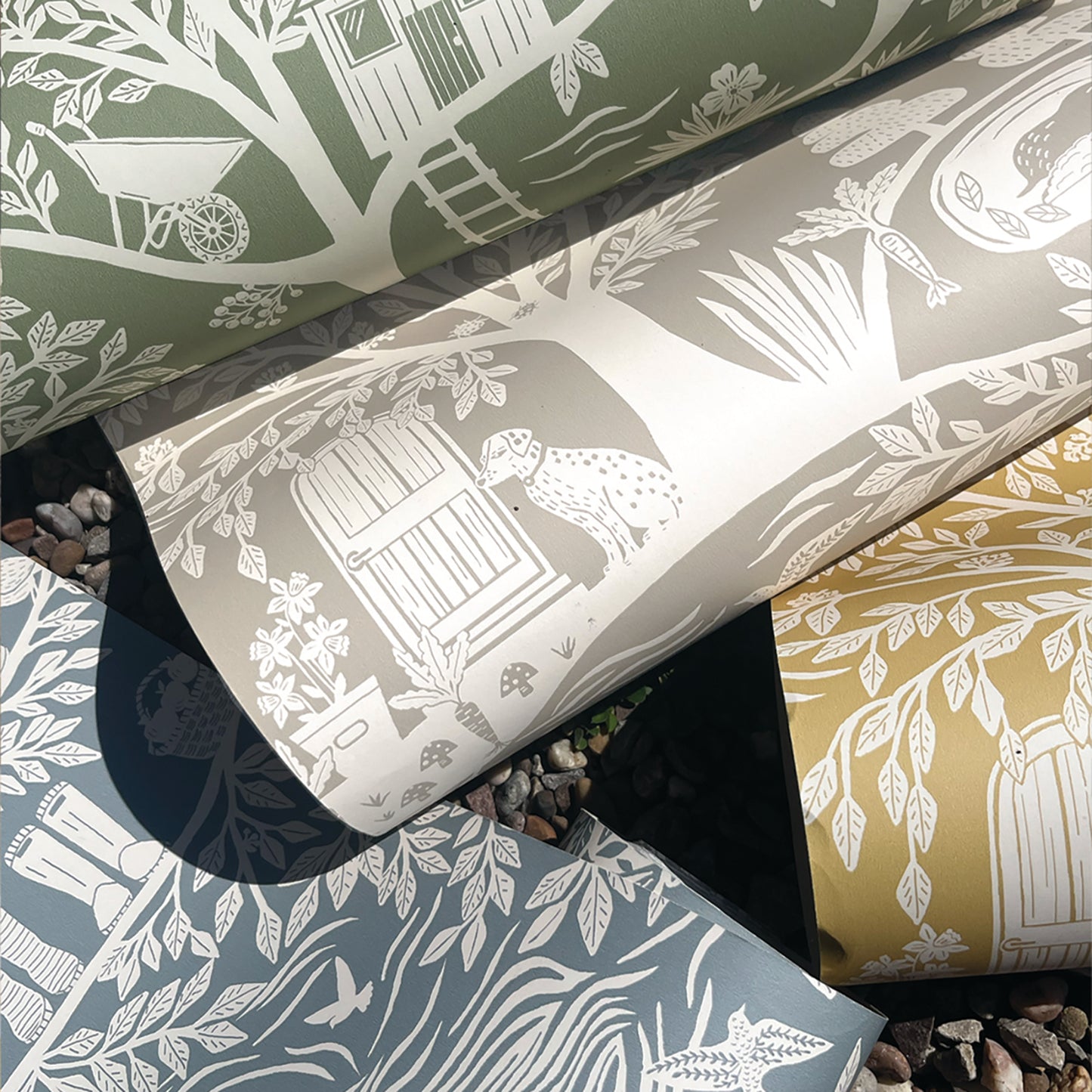 Homegrown Blue wallpaper by Belgravia Décor